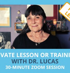 Private Zoom mentoring with Dr. Martha Lucas, 30-minute session, shown with her portrait.