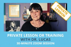 Private Zoom mentoring with Dr. Martha Lucas, 30-minute session, shown with her portrait.