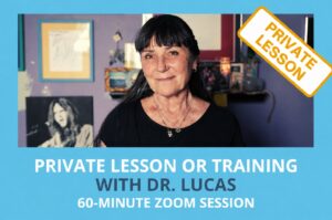 Private Zoom mentoring with Dr. Martha Lucas, 60-minute session, shown with her portrait.